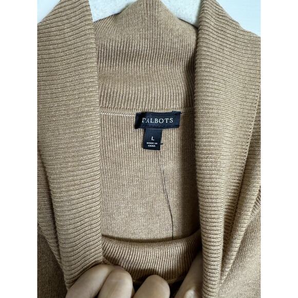 Talbots Cotton Modal Beige Turtle Neck Sleevless Summer Sweater Womens Large $60 - Picture 3 of 7